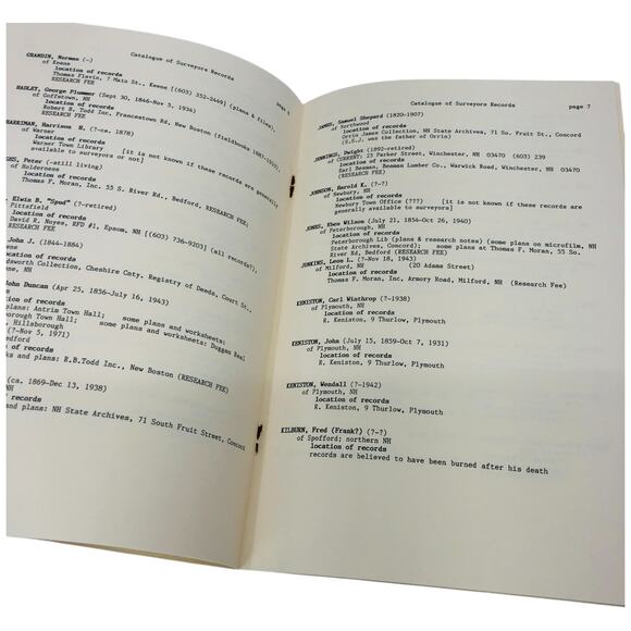 Deceased & Retired Suveryor's Records in New Hampshire Oct 1988 Book [Lot of 2] - Picture 6 of 10
